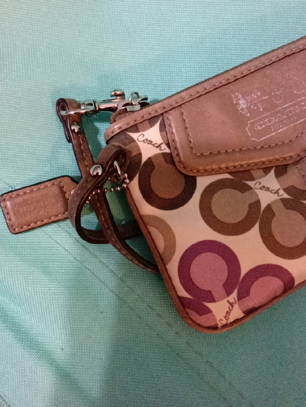 Coach Madison Op Art Sateen Clover Swingpack w/Wristlet Creed-K1067-44441 - Picture 7 of 8